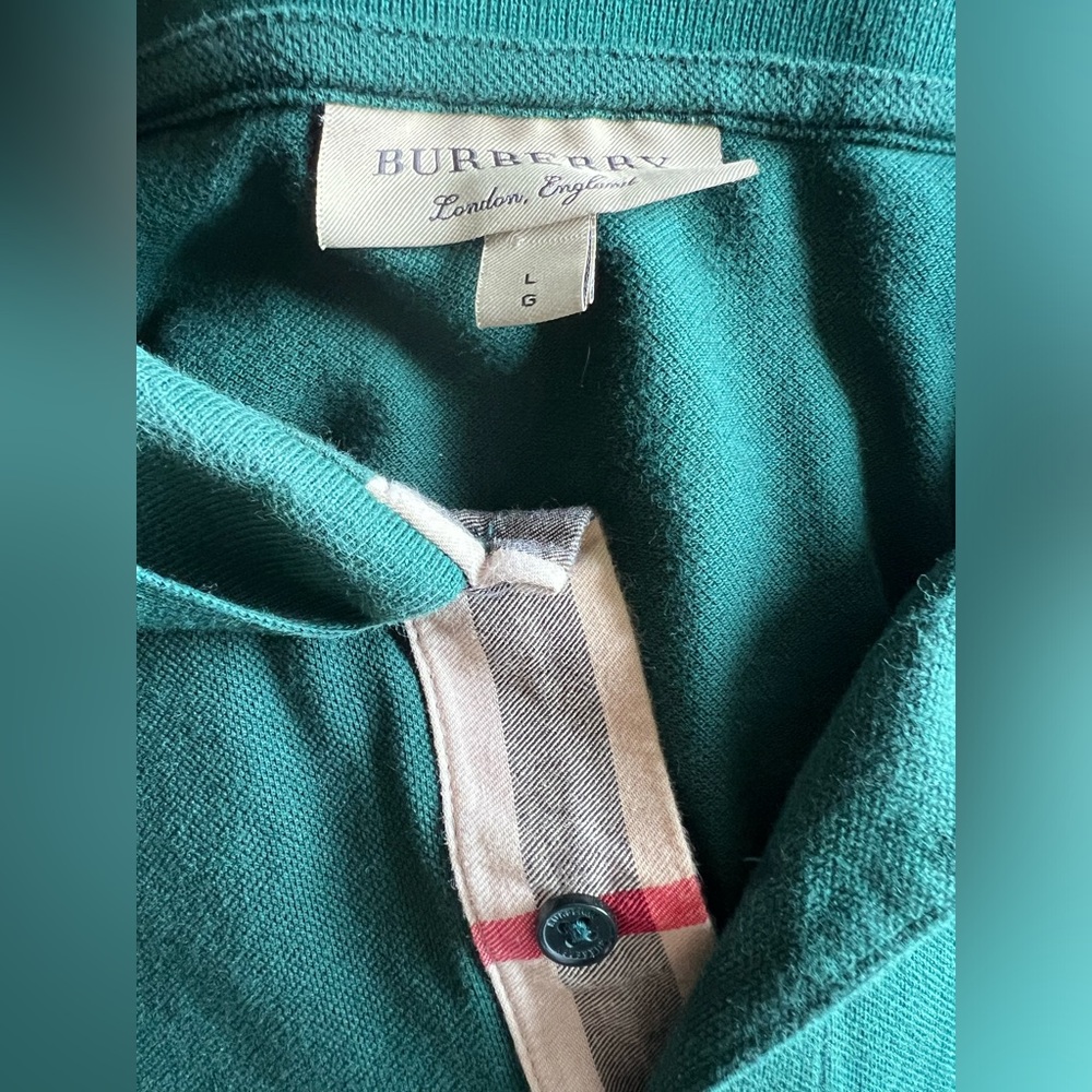 Burberry Polo Shirt Green Size Large